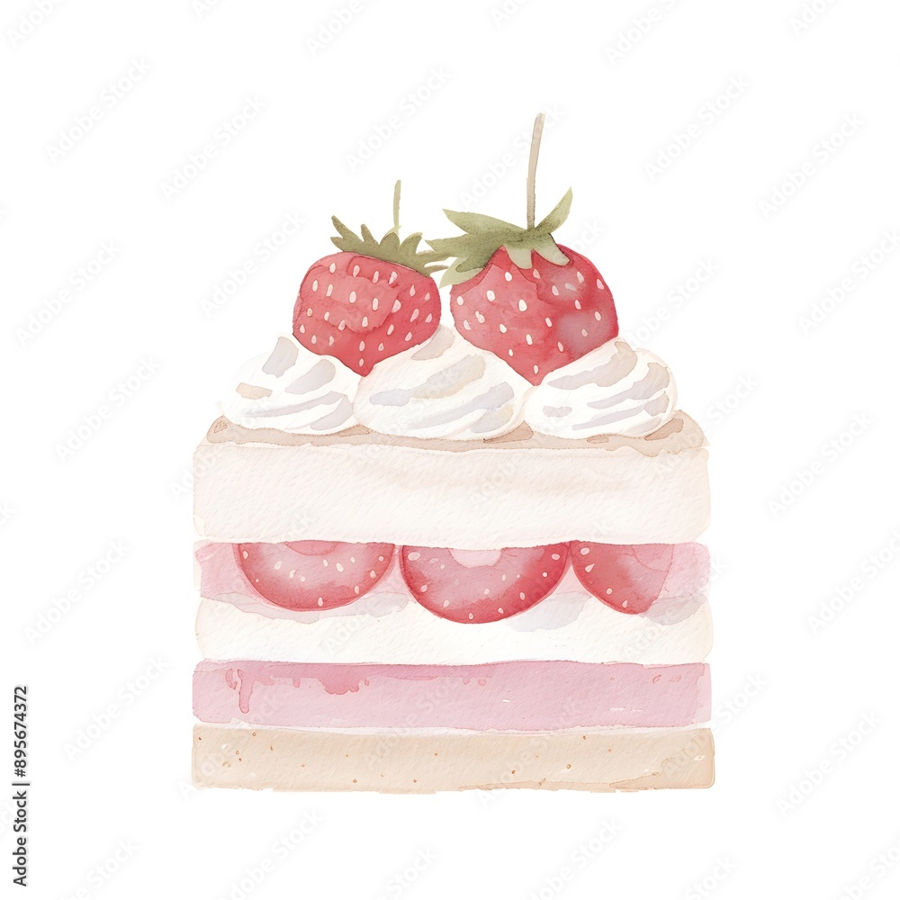 clipart of strawberries cake , Generative AI clipart of strawberries cake , Generative AI