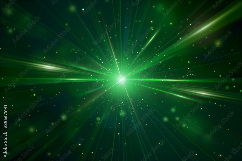 Green laser beams on black background like shooting future rays. Bright light shining through the darkness. Green laser beams on black background like shooting future rays. Bright light shining through the darkness.