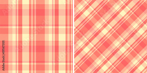 Tartan pattern plaid of texture textile check with a seamless vector background fabric. Set in sunset colors. Flannel shirt outfit ideas.