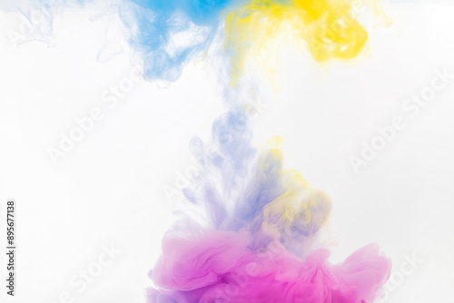 Colorful smoke feast produced in a studio environment