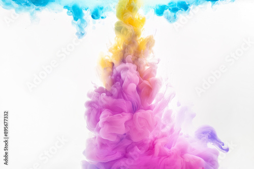 Colorful smoke feast produced in a studio environment