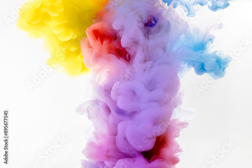 Colorful smoke feast produced in a studio environment