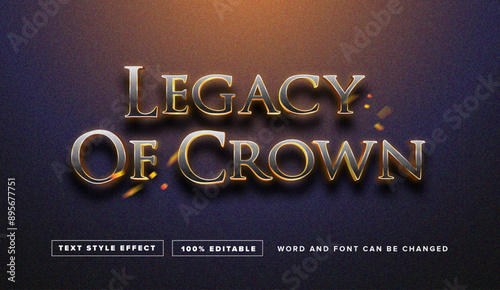 Gold Legacy Of Crown Text Style Effect Editable