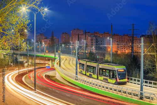 Widok na transport publiczny w Olsztyn w Polsce