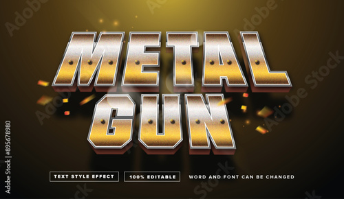 Gold Metal Gun Text Style Effect Editable