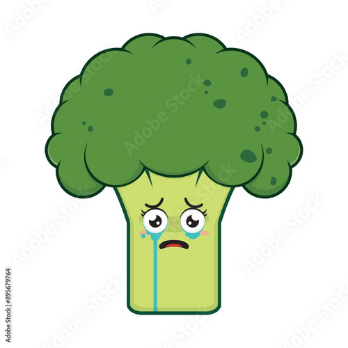 broccoli scared face cartoon cute