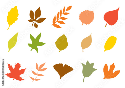 Art & Illustration. Set of autumn leaves. Hand Drawn. Freehand drawing. Doodle. Sketch. Outline.