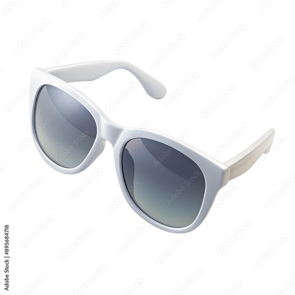 White Sunglasses, transparent background, 3D Rendering, isometric White Sunglasses, transparent background, 3D Rendering, isometric