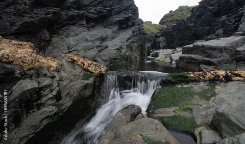 Waterfall at Rocky Valley the North Cornish Coast