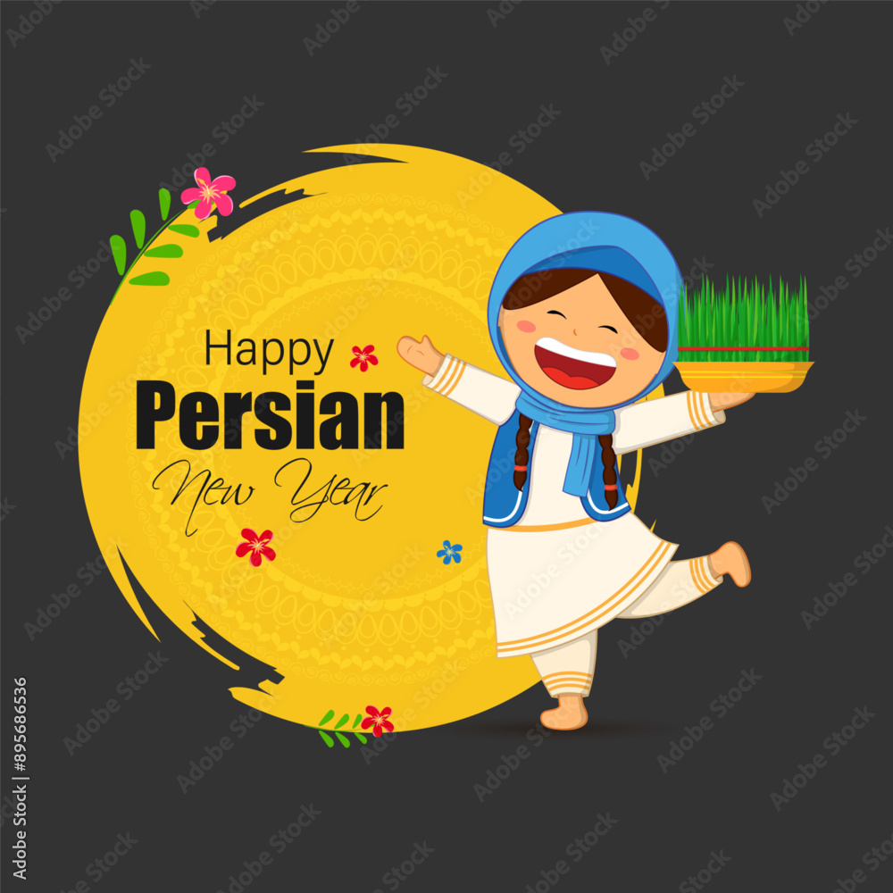Vector illustration of Happy Parsi New Year social media feed template Vector illustration of Happy Parsi New Year social media feed template