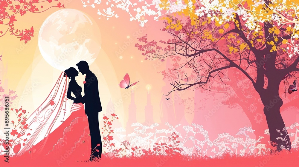 Exquisite Wedding Poster Background: Creating Romantic and Memorable Nuptial Atmosphere Exquisite Wedding Poster Background: Creating Romantic and Memorable Nuptial Atmosphere