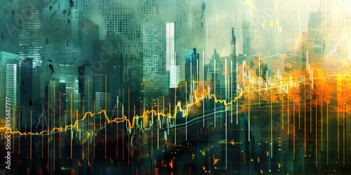 Financial Stability: A calming investment graph, focused on maintaining steady growth and minimizing risk.