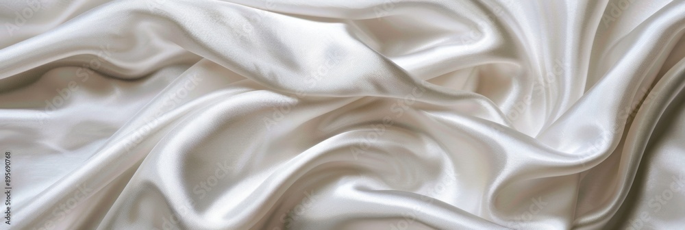 Fototapeta premium Silk Fabric Texture. Luxurious White Background for Closeup Photography