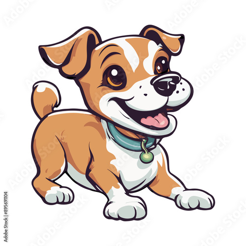 illustration of a cute pooch playfully amusing itself in a delightful pose ai generated