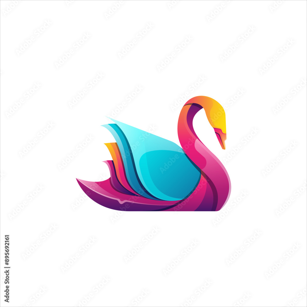 Fototapeta premium The Gradient Swan Logo Template uses a modern style with a vector style