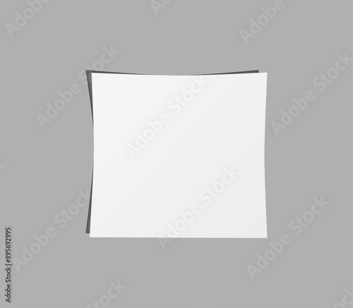A blank page template. A white blank page with shadows. A blank sheet on grey. A notebook page.