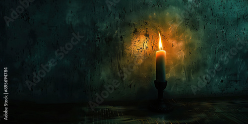 The Fading Light: A single candle flickering in the darkness, as shadows dance on the wall.