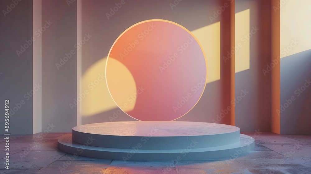 A podium stand product presentation podium stand, minimalistic style, geometric patterns. A podium stand product presentation podium stand, minimalistic style, geometric patterns.