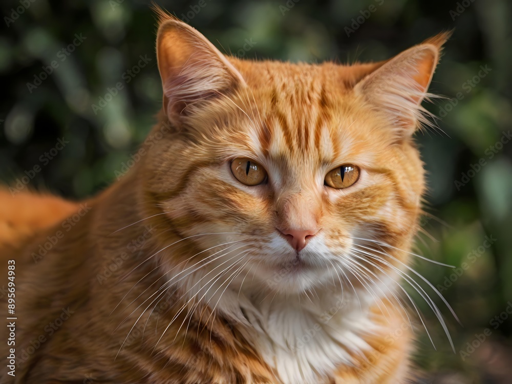 orange cat with blur background, orange cat is sitting and looking orange cat with blur background, orange cat is sitting and looking