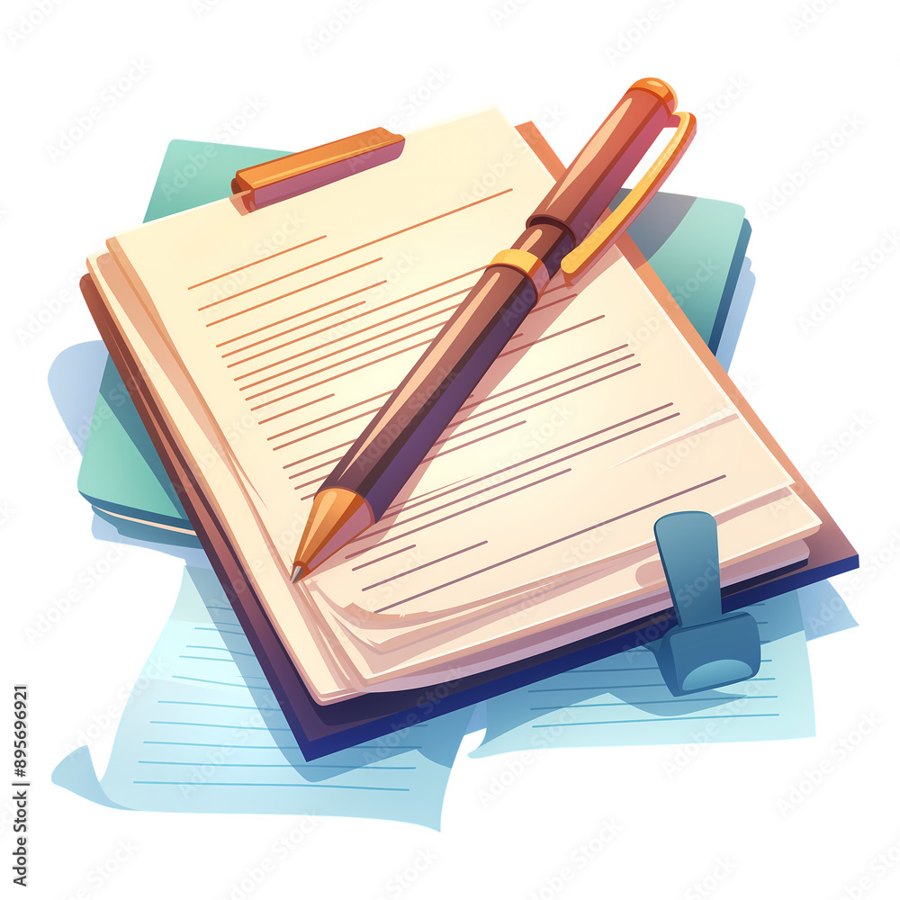a 2d cartoon clipart drawing of a contract on an isolated transparent background a 2d cartoon clipart drawing of a contract on an isolated transparent background