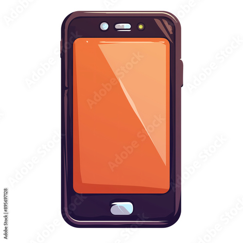 a 2d cartoon clipart drawing of a smartphone on an isolated transparent background