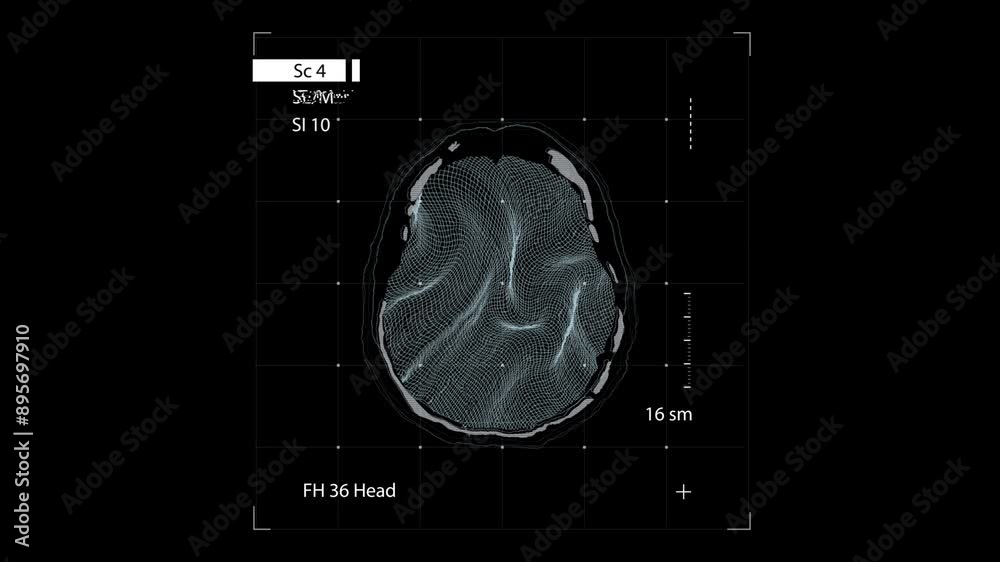 A 3D scan of a human head captured using 36 frames is displayed on a ...