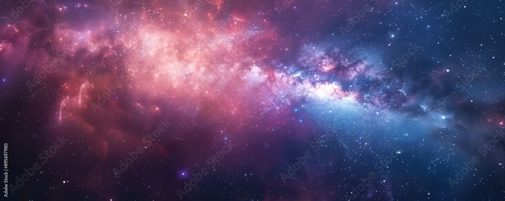 Vibrant Pink and Purple Nebula with Starry Background in Deep Space Vibrant Pink and Purple Nebula with Starry Background in Deep Space