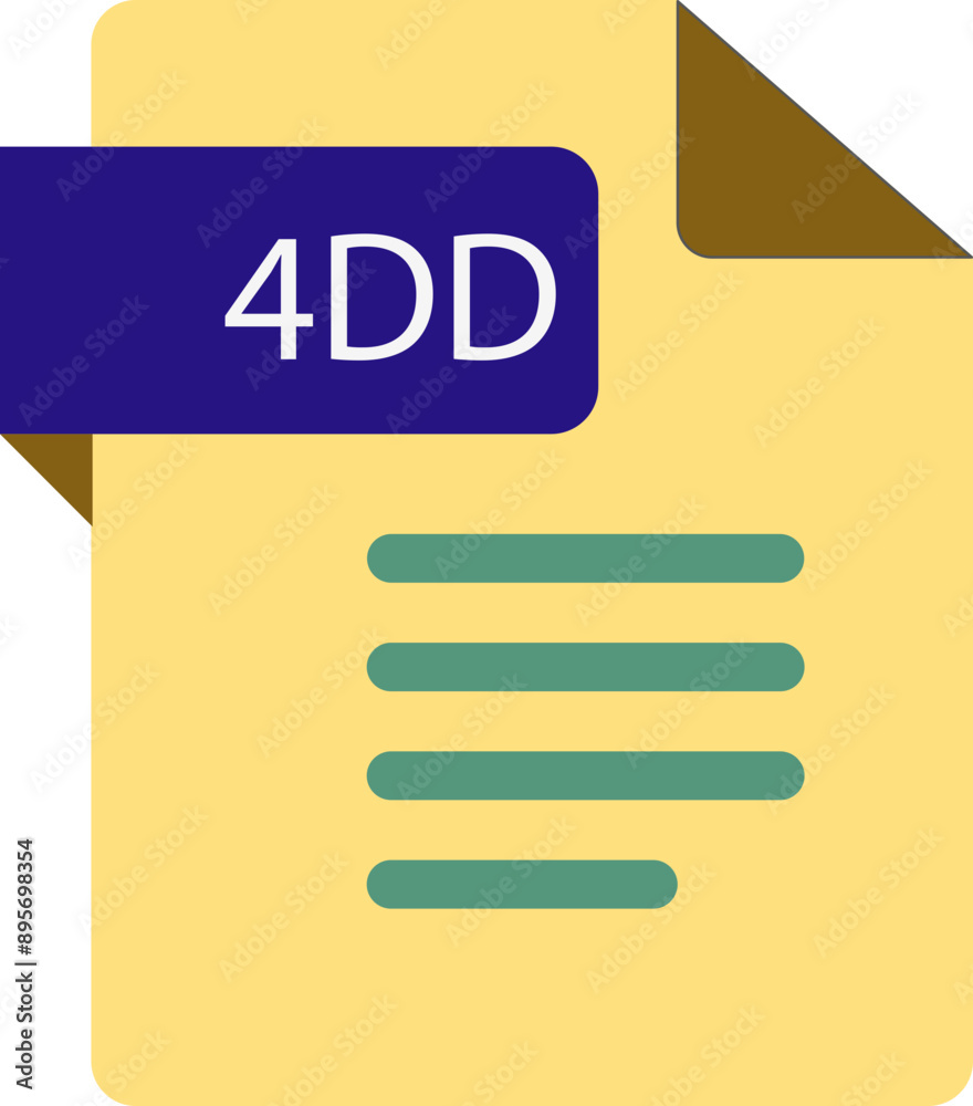 4DD File icon with folded style document 4DD File icon with folded style document