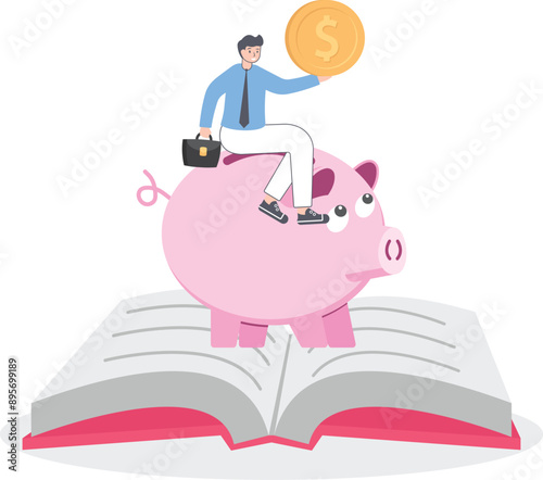 Education investment banking business. Economic system to get money for college or university. Student loans. idea of tuition budget or college. profit or earnings. vector illustration.

