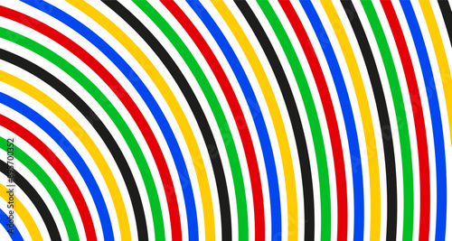 Colored Olympic Games rainbow circle lines isolated background