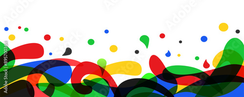 Colored Olympic Games background design, summer colorful banner splash and waves