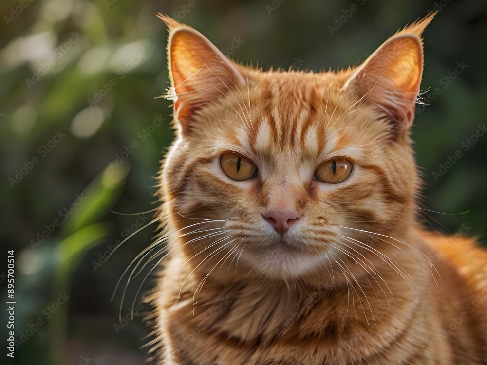 orange cat with blur background, orange cat is sitting and looking orange cat with blur background, orange cat is sitting and looking