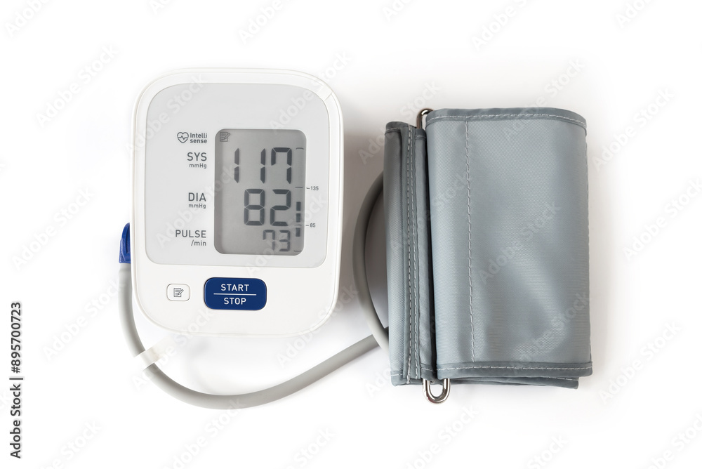 Medical electronic tonometer on a white