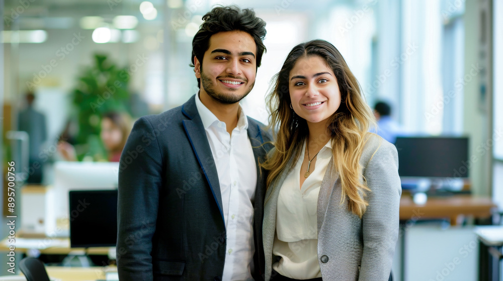 Young successful business people in the office. Young successful business people in the office.