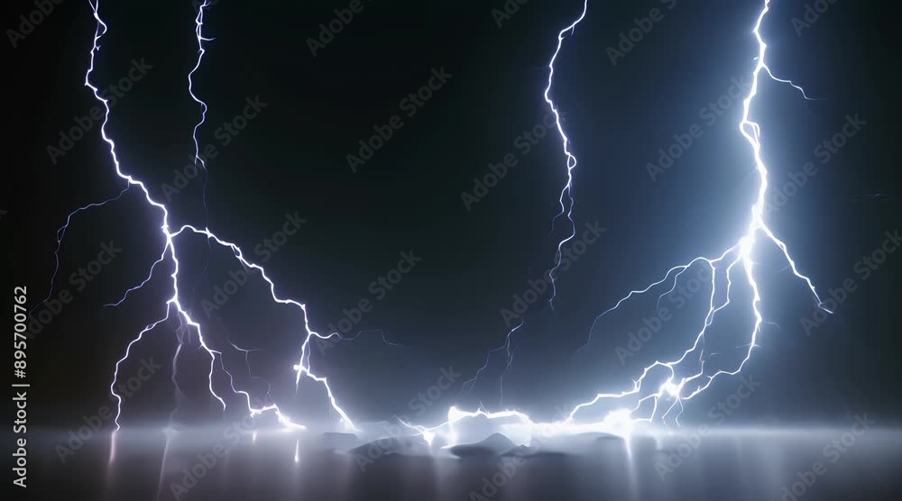 dark background with lightning flash effect, 4k graphic animation video. AI generated