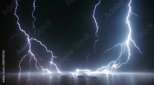 dark background with lightning flash effect, 4k graphic animation video. AI generated