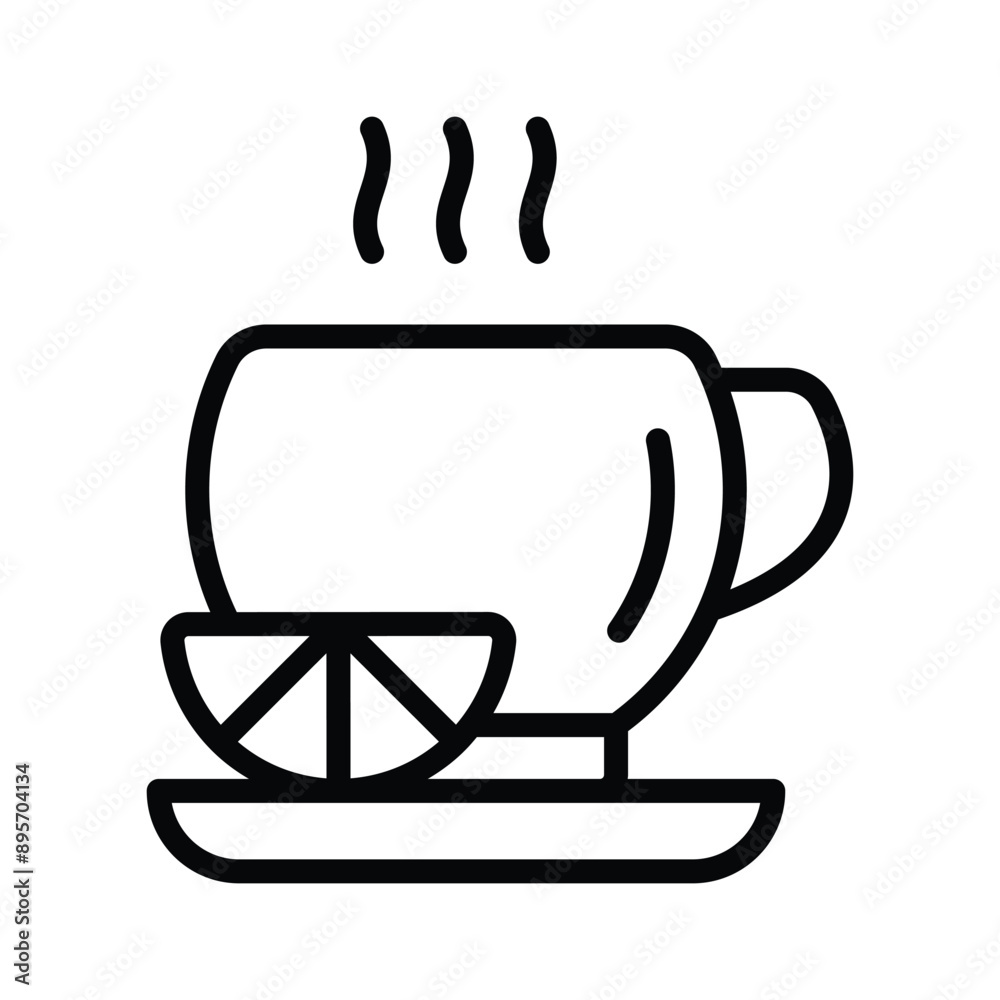 Lemon tea icon, depicting a cup of tea with a lemon slice, symbolizing refreshment and health. Lemon tea icon, depicting a cup of tea with a lemon slice, symbolizing refreshment and health.