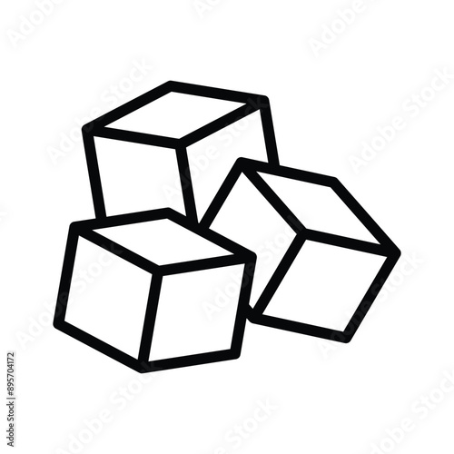 A well designed sugar cubes icon, depicting small, white cubes, symbolizes sweetness and a common coffee and tea additive.