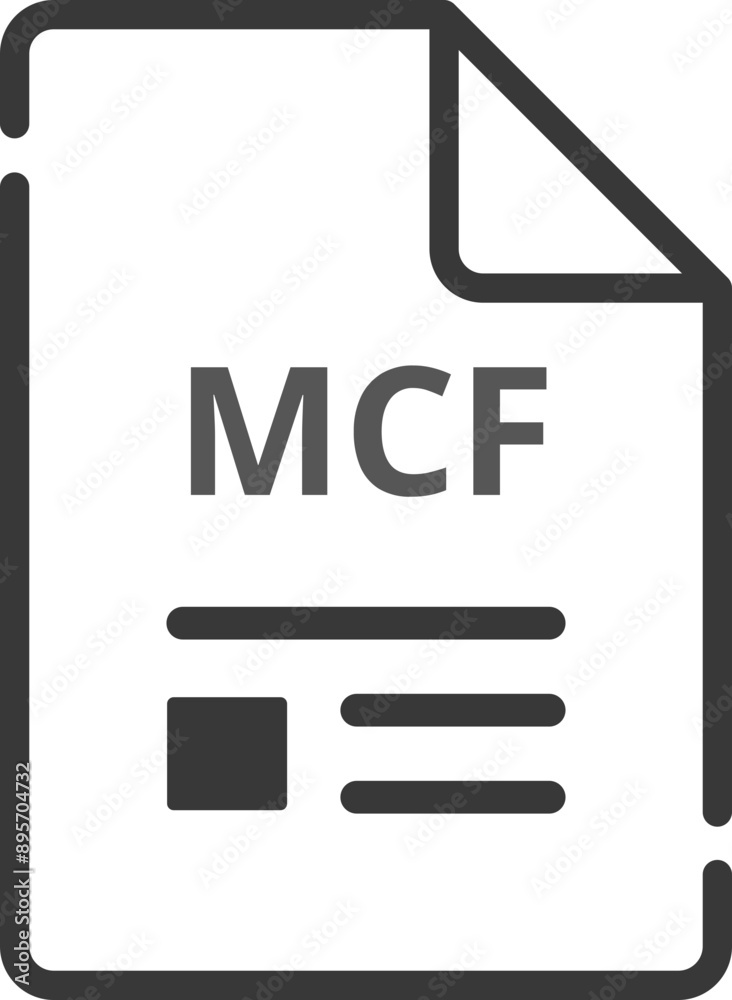 MCF File icon minimal outline with symbols MCF File icon minimal outline with symbols