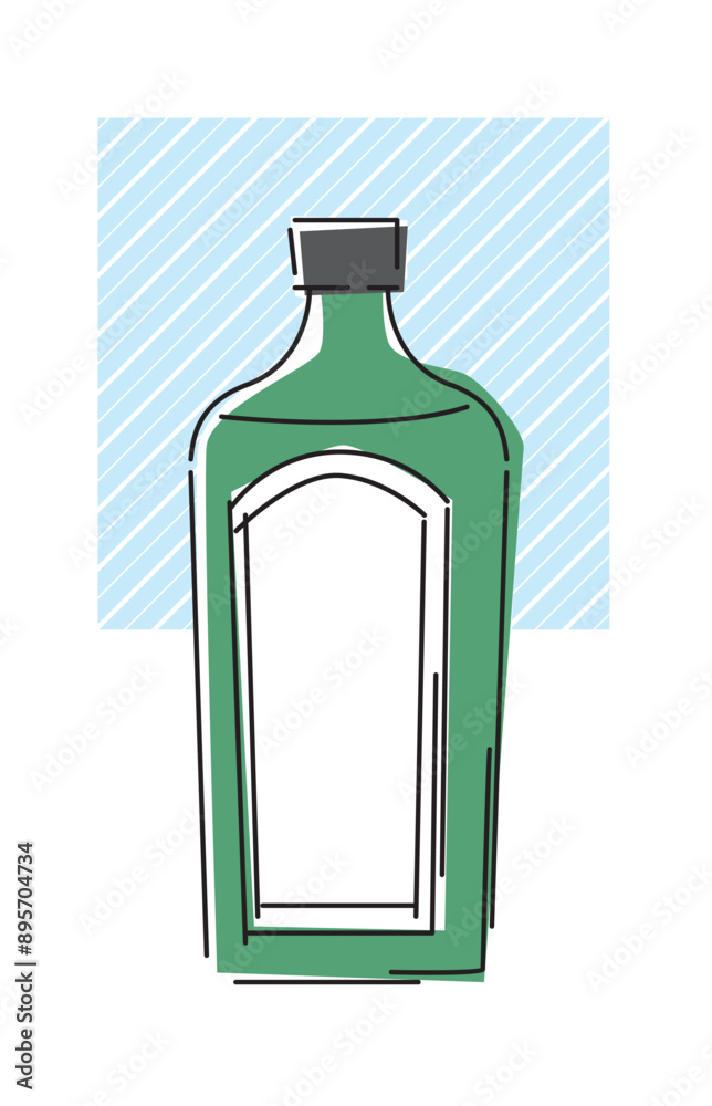シンプルな線で描いたお酒のボトルのイラスト シンプルな線で描いたお酒のボトルのイラスト