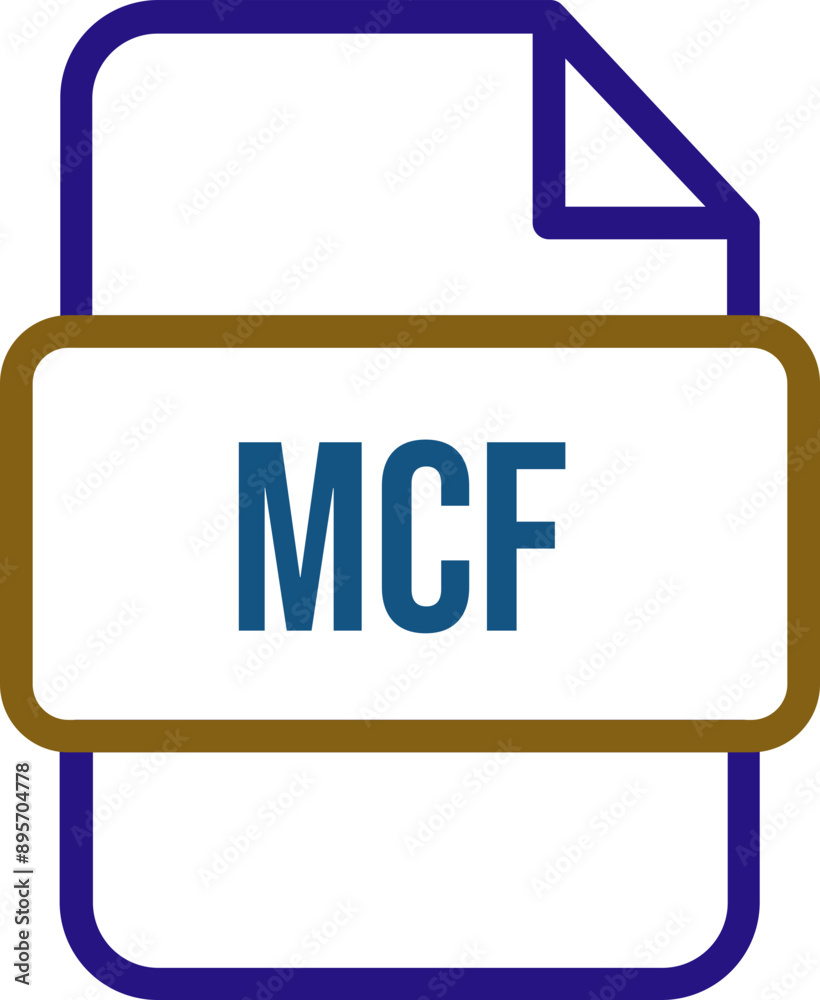 MCF File icon with bold outline MCF File icon with bold outline