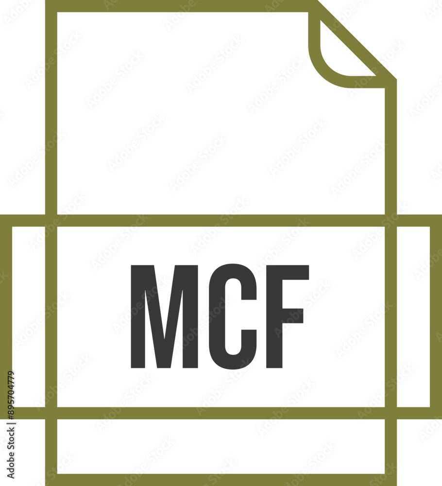 MCF File icon thick outline sharp corners MCF File icon thick outline sharp corners