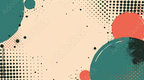 Pop art dots, colorful comic book style background, green and pink colors, copy space for text, lively and playful composition.