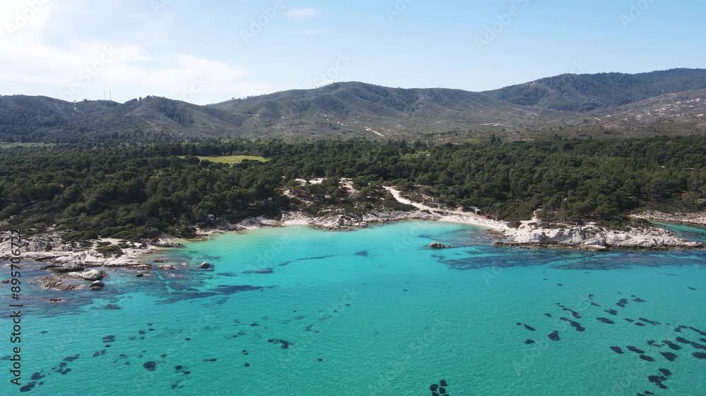 Amazing view of Sithonia coastline near Orange Beach, Chalkidiki, Central Macedonia, Greece Amazing view of Sithonia coastline near Orange Beach, Chalkidiki, Central Macedonia, Greece