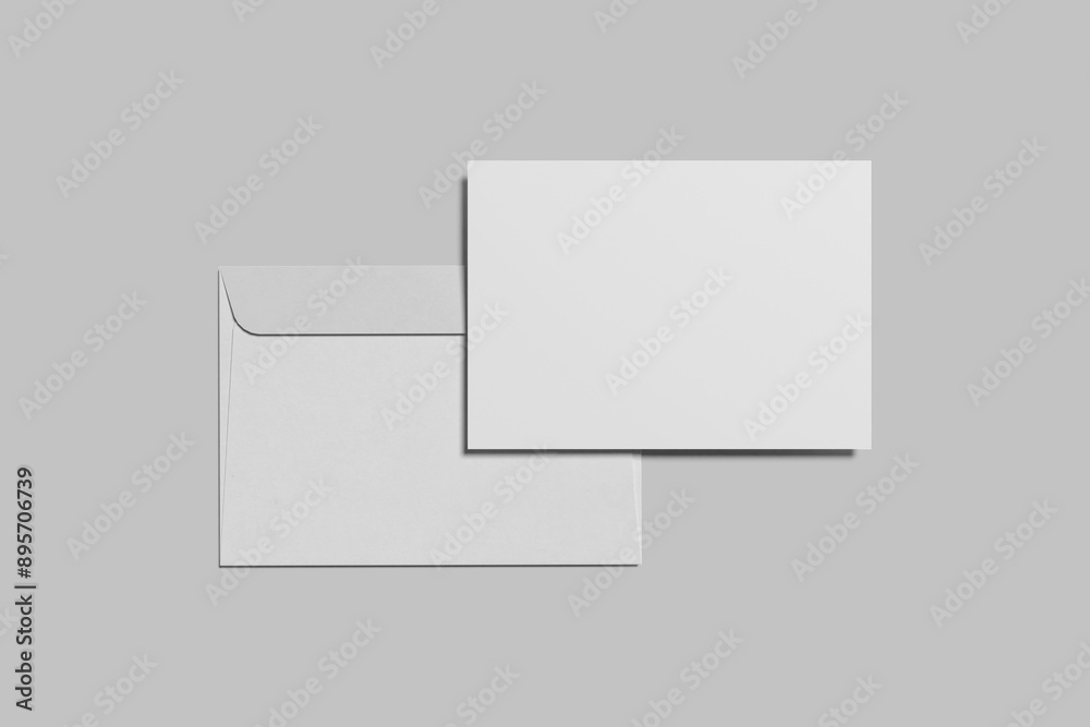 Blank White Envelope Mockup with an Invitation Card Blank White Envelope Mockup with an Invitation Card