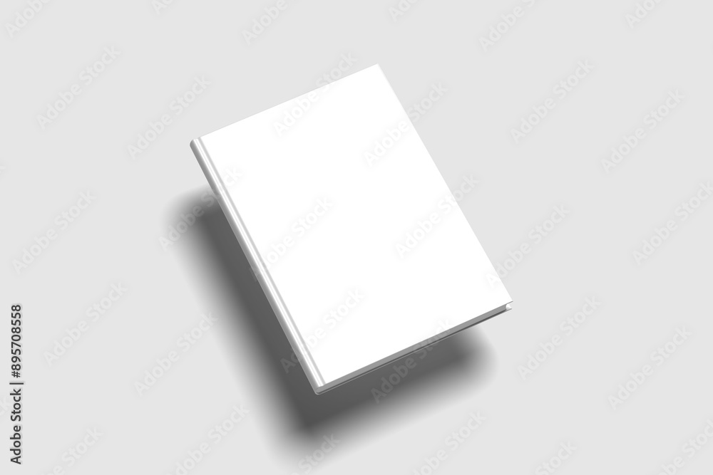 Blank white book cover on gray background mockup Blank white book cover on gray background mockup
