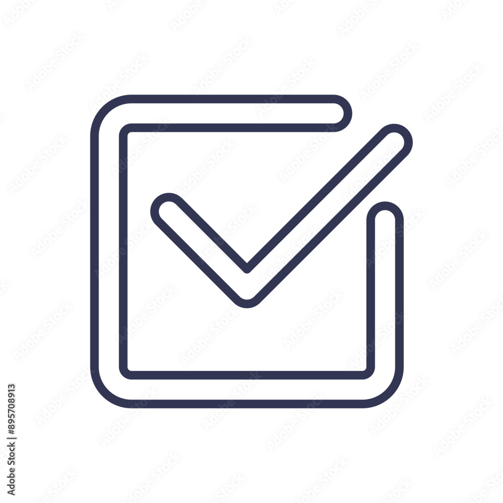 Simple checkmark inside a square outline, symbolizing completion or approval. Simple checkmark inside a square outline, symbolizing completion or approval.