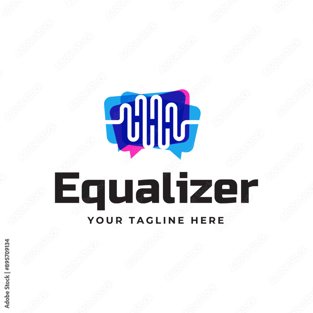 Fototapeta premium Colorful music bars visualization vector graphic design template.