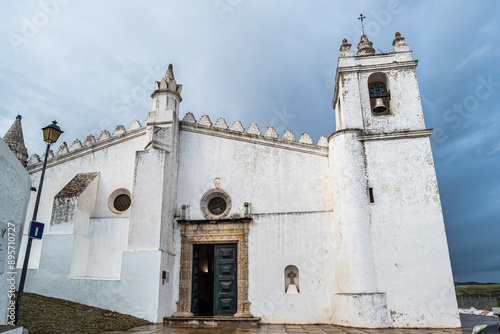 The Matriz Church, former Mosque of Mertola at the village of Mertola. Alentejo Region. Portugal