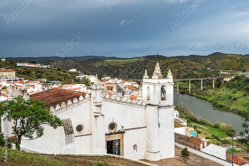 The Matriz Church, former Mosque of Mertola at the village of Mertola. Alentejo Region. Portugal
